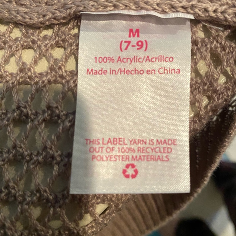 Mauve Open Knit long Cardigan - Picture 2 of 2